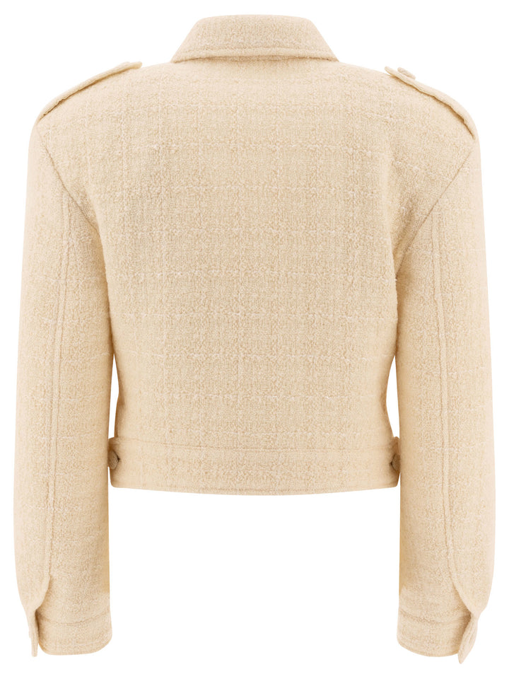 Givenchy Short Tweed Jacket With 4g Detail Jackets and Coats - White | 3bf92fa0d31db1d8b7a74b8eeb488343c23b0034