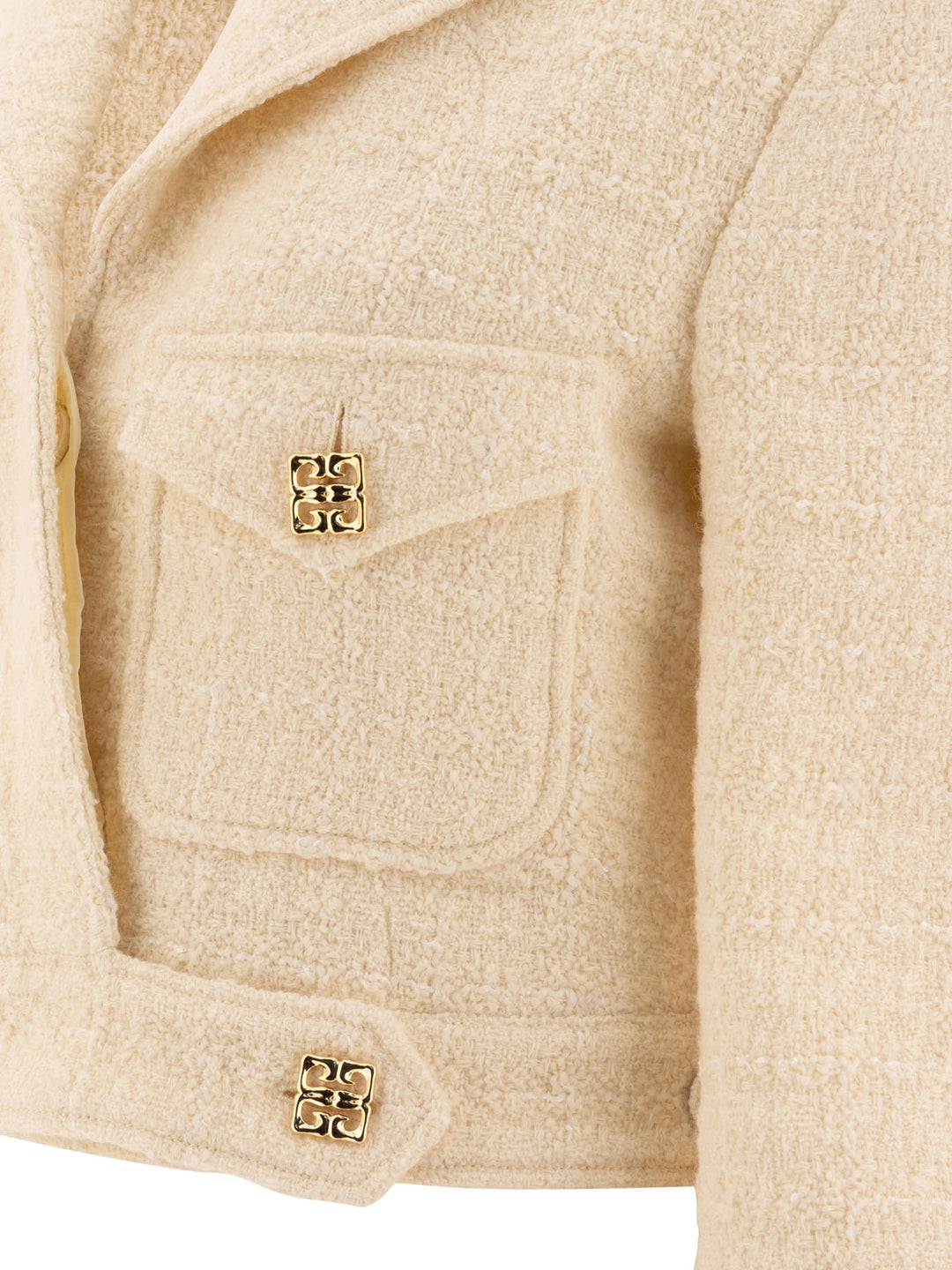 Givenchy Short Tweed Jacket With 4g Detail Jackets and Coats - White | ff40b4ed9aa0b8c3644457f8a1f5a65b9aded190