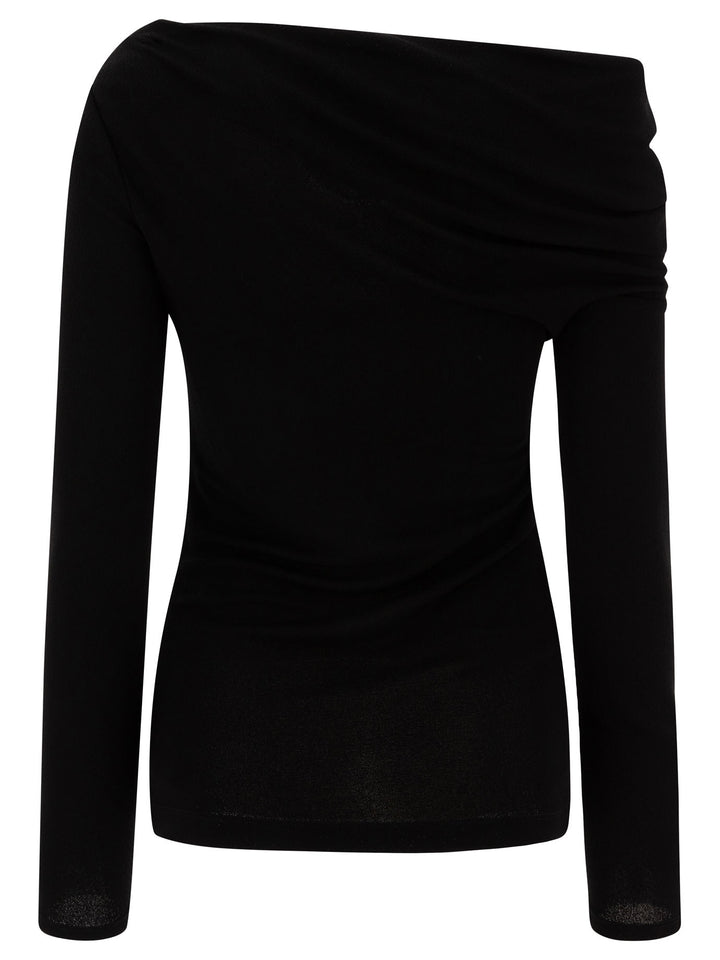 Givenchy Top With Draped Collar Tops - Black | 670961a35ce61f9063743f8c8fd2b6f047342d26