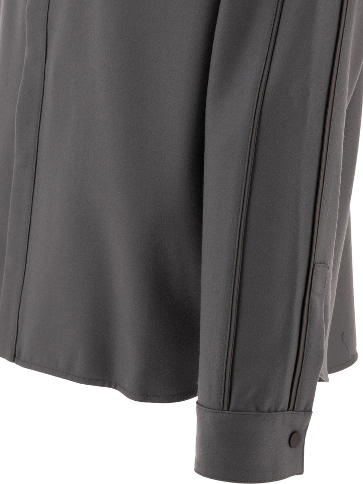 Gr10k Flanel Piping Jackets and Coats - Grey | 64c0f1b6e43a09f986d5c84b123e5f08f44a2673