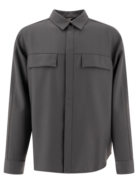 Flanel Piping Jackets And Coats Grey