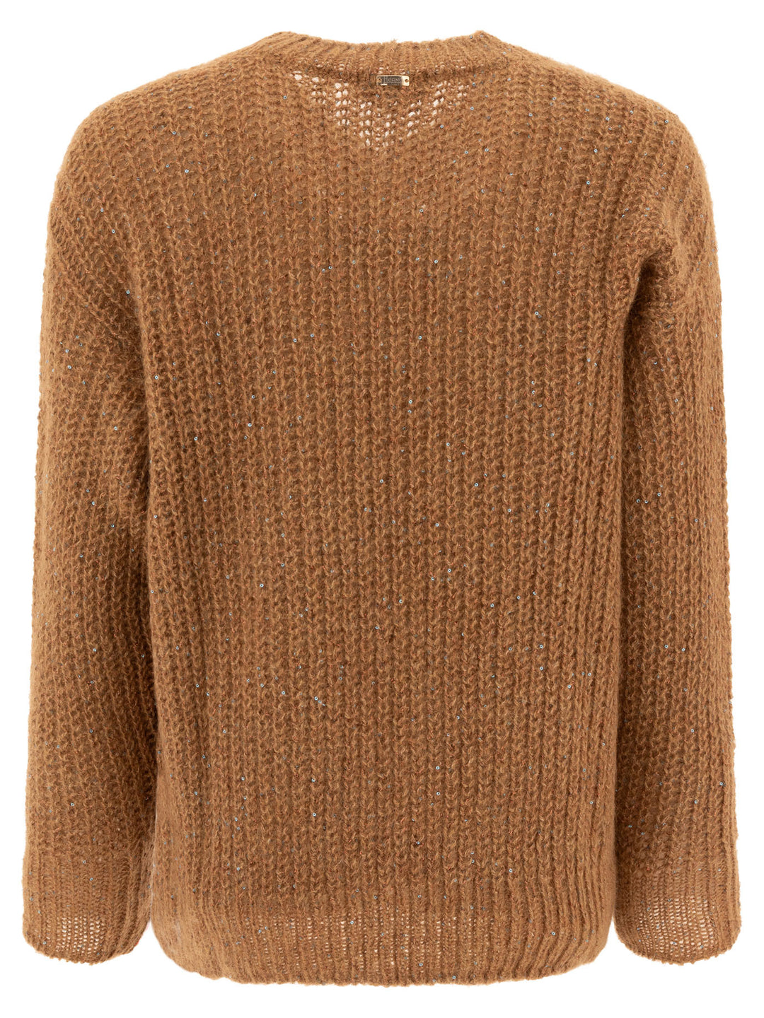 Herno Sweater With Sequins Knitwear - Brown | a09235cc3db5ccb3251838dfb304c3537fd3d4fe