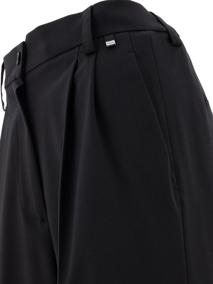 Herno Wool Blend Cargo Trousers - Black | b755489d8e16e18486444e58074d2d521fe6887f