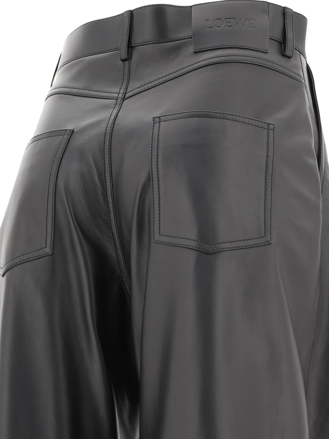 Loewe Balloon  In Nappa Lambskin Trousers - Black | 4e9ebe7d7fbfa4a44e577275aea7352886f8ebd2