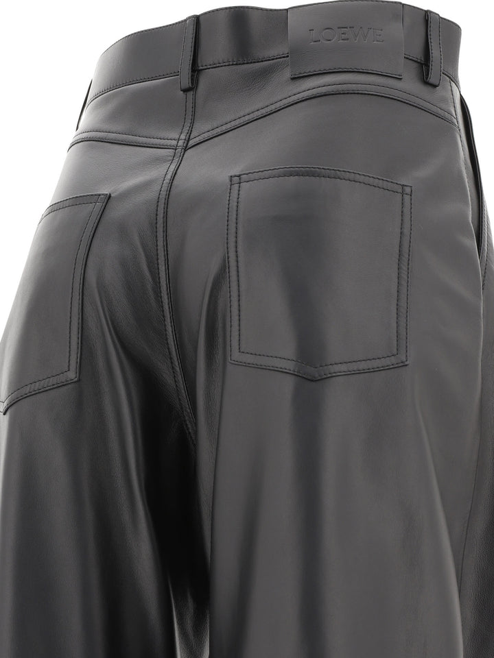 Loewe Balloon  In Nappa Lambskin Trousers - Black | 4e9ebe7d7fbfa4a44e577275aea7352886f8ebd2