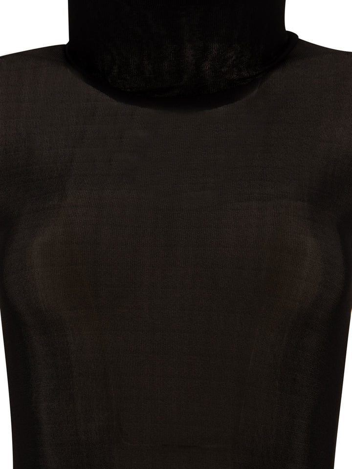 Maison Margiela High-Neck Bodysuit Tops - Black | f9f0fe39dc7744357a76c386ccdd0697aa35f37b