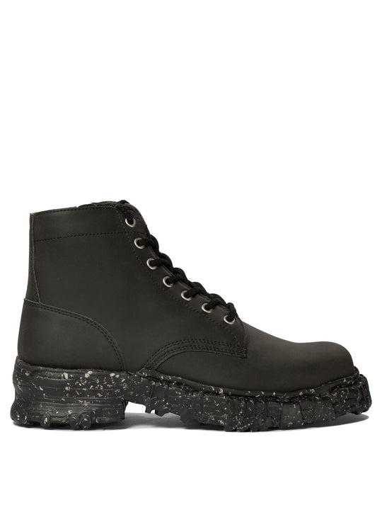 Vintage-Like Combat Boots Black
