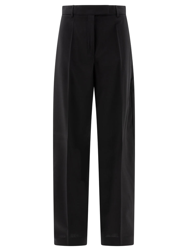 Max Mara Sportmax Oversize  In Stretch Wool Trousers - Black | 2b33ec2892aa36c48981ab3005bfbcb0a4ab93d6