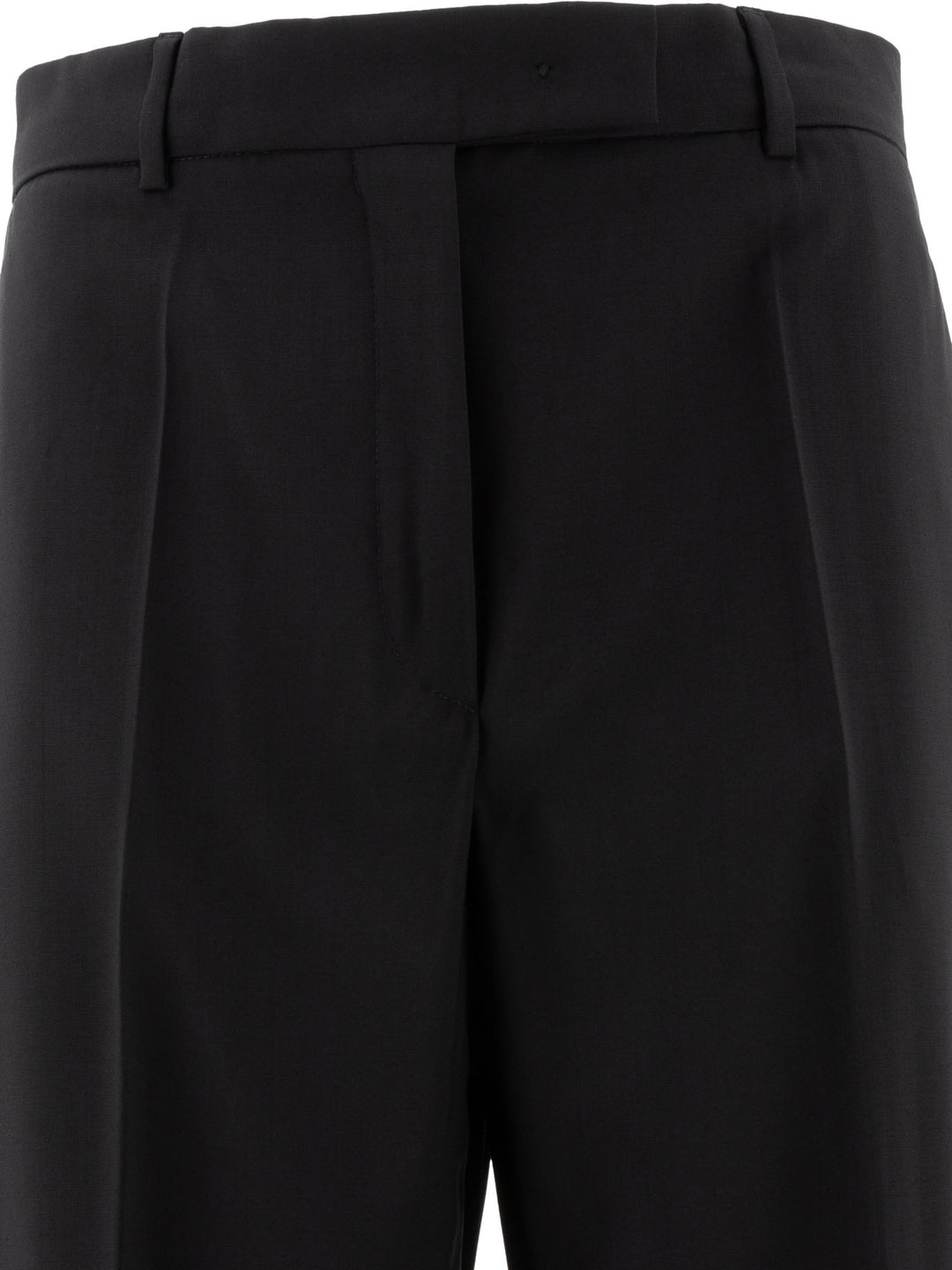 Max Mara Sportmax Oversize  In Stretch Wool Trousers - Black | 6576d2f03f9b3625e4ac48ee48296e38dffe7663