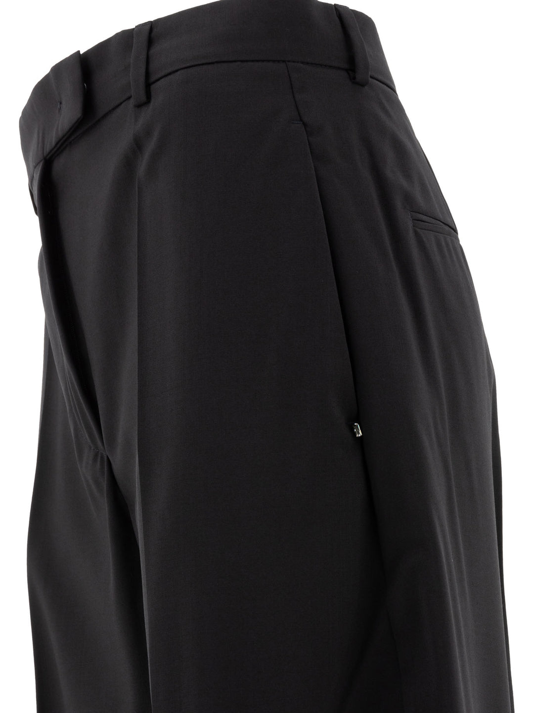 Max Mara Sportmax Oversize  In Stretch Wool Trousers - Black | 9f5380edf7ea28a9d972348e6d07efe19139c81f