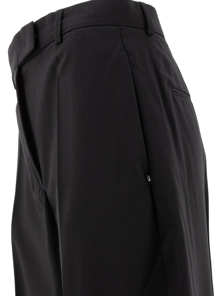 Max Mara Sportmax Oversize  In Stretch Wool Trousers - Black | 9f5380edf7ea28a9d972348e6d07efe19139c81f