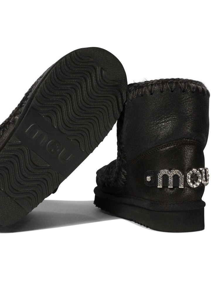 Mou Eskimo 18 With Rhinestones Logo Ankle Boots - Black | e01db2d4d1f1a6747e256ba001d9aca3c4d0cfe7