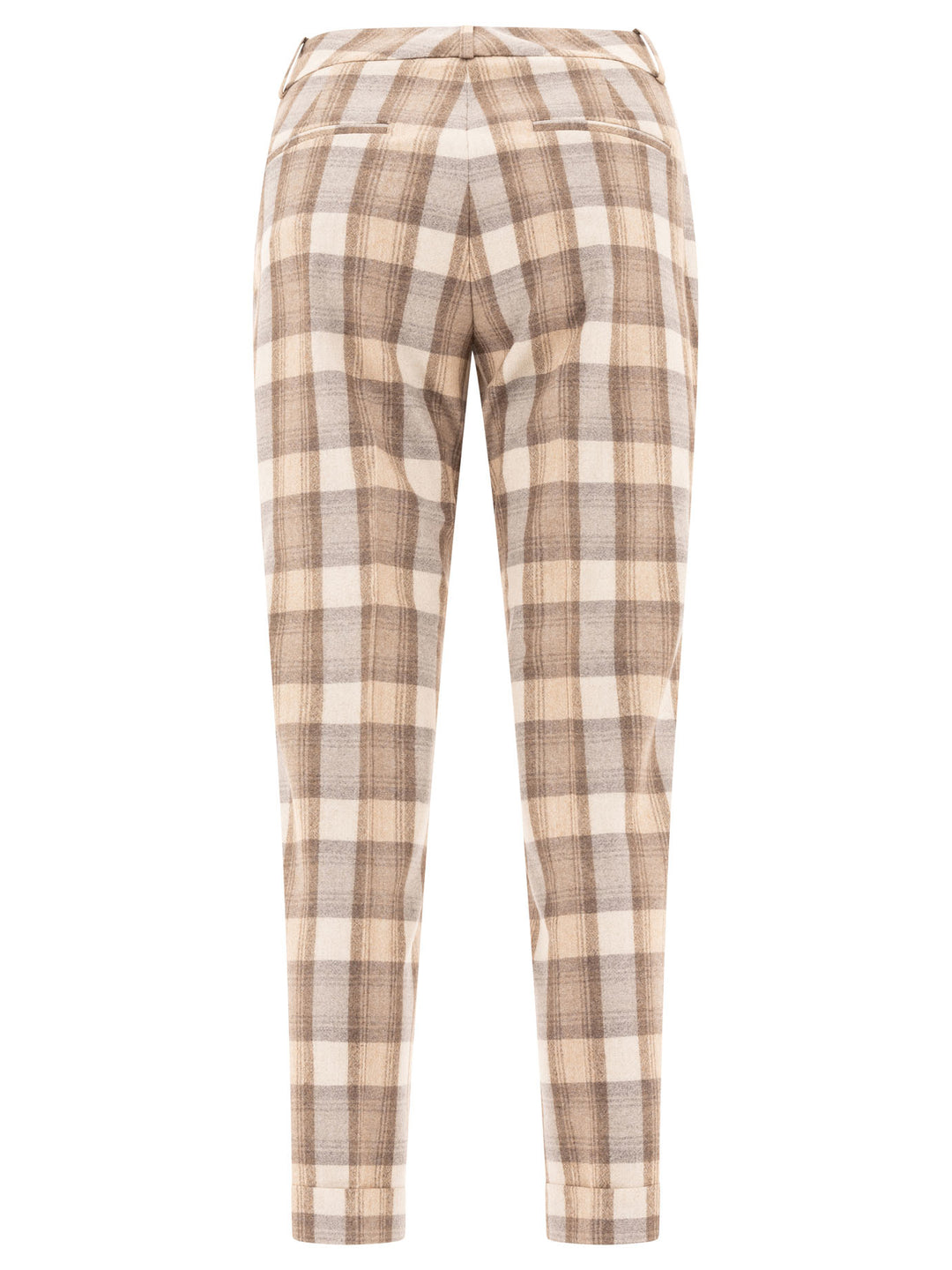 Peserico Check Wool Trousers - Beige | 6bb10cc38a683dffd81a1b21754ae3175639bf5d