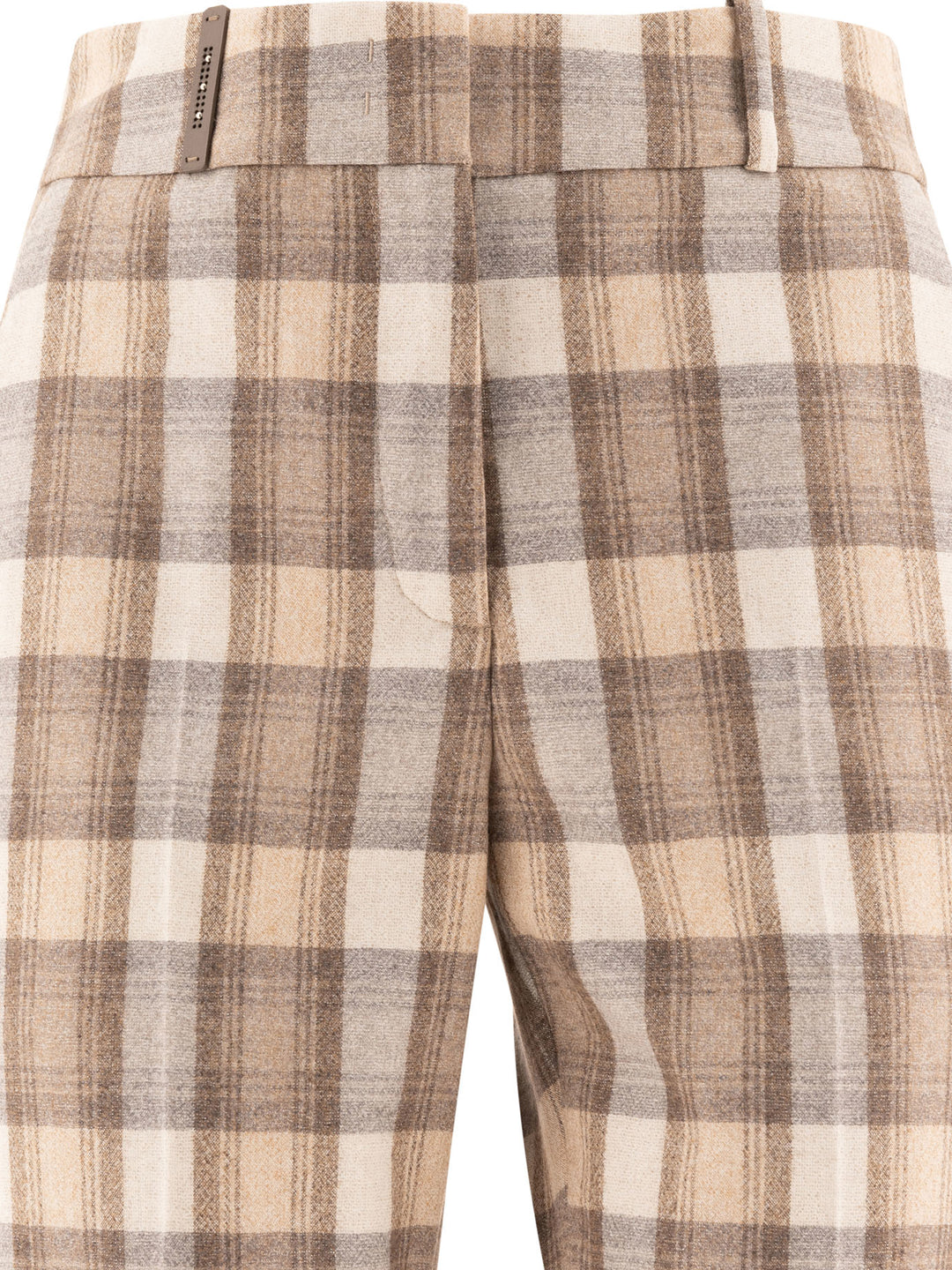 Peserico Check Wool Trousers - Beige | f3e4a20fdc7ce0da1b2d2b5fb74ce929a8c38d0a