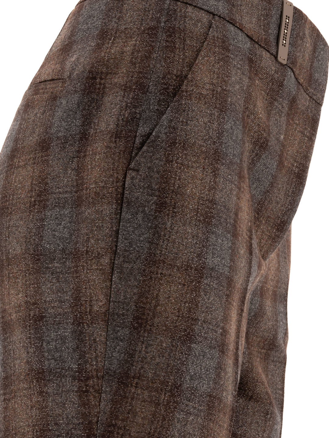 Peserico Check Wool Trousers - Brown | e1f4d25a4372ff403c2c49454aa3408818af8199