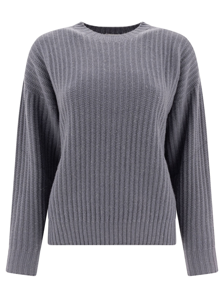 Peserico Lamé Sweater Knitwear - Grey | d1df3e3b7024f73bbe724eed2c8dd60b6972d5bc