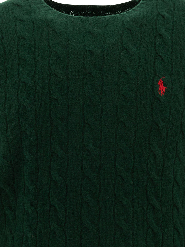 Polo Ralph Lauren Wool And Cashmere Crewneck Sweater With Logo Knitwear - Green | 7b2b05094b4393def178a94b520d9c2016d2b4ec