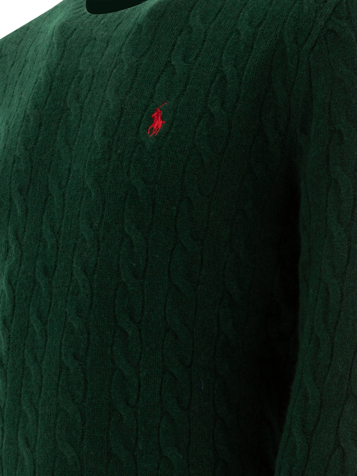 Polo Ralph Lauren Wool And Cashmere Crewneck Sweater With Logo Knitwear - Green | 1ed60c584b35b7bde23972fd25d4cd3bb9ba596c