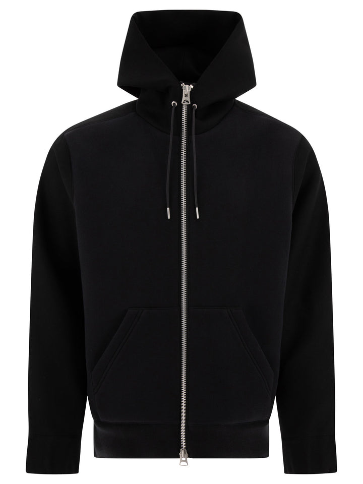 Sacai Hoodie-Style Bomber Jacket Jackets and Coats - Black | 22723ecbef8677be0908721cad7493a5f19eb370
