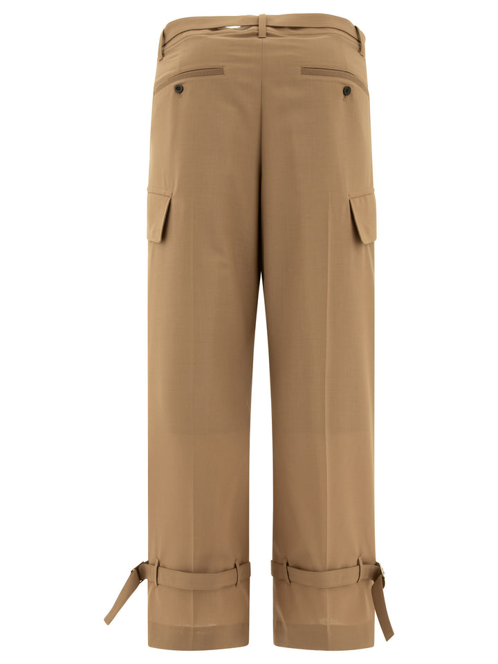 Sacai Belted Trousers - Beige | 99941fe4ac00f106aac5b473bf7be0955b7cf64f