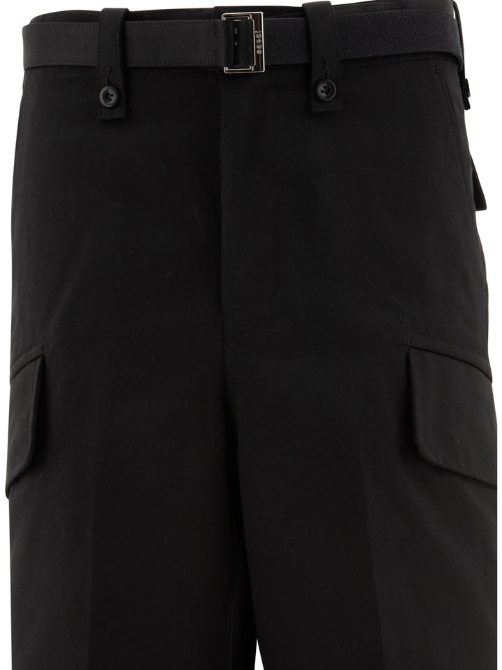 Sacai Belted Trousers - Black | 8ed02dd99952657db207a8252bc1a942b33620b5