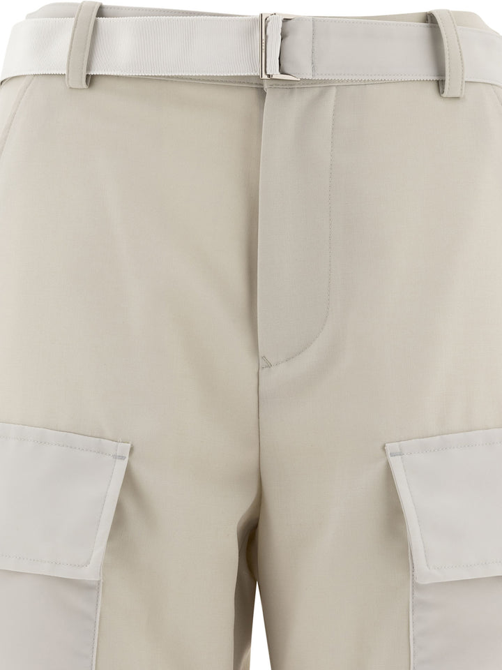 Sacai Belted Cargo Trousers - Beige | 155a02fff7e240e5af8a69e61a58a4562c755c98