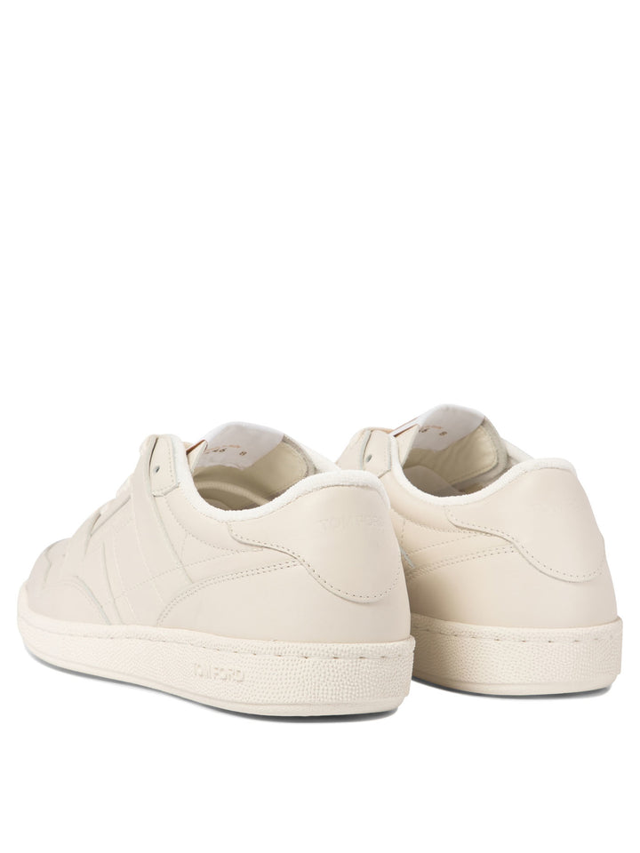 Tom Ford Smooth Leather Sneakers Sneakers & Slip-On - Beige | 0981f288c0e9cfa503968dc82e2b698dd8a2bcd1