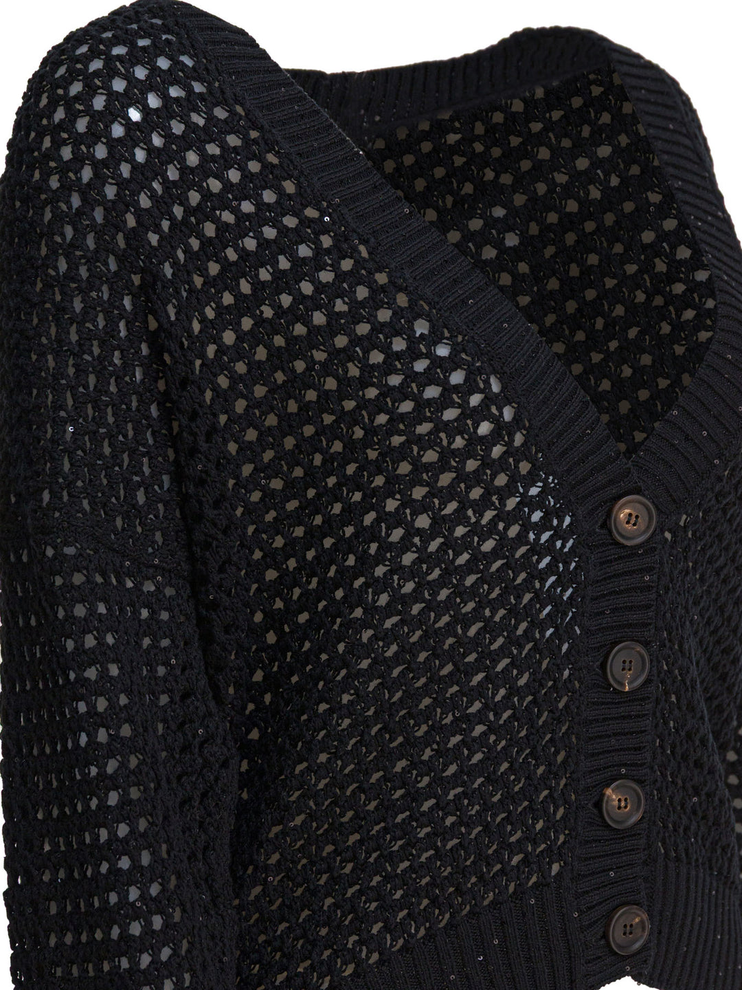 Brunello Cucinelli Cotton Cardigan Knitwear - Black | d70cd302a4a613559124b32543e487dc30ce4020