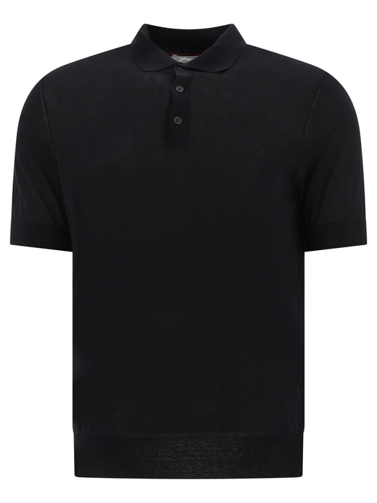 Cotton And Silk Polo Shirt Polo Shirts Black