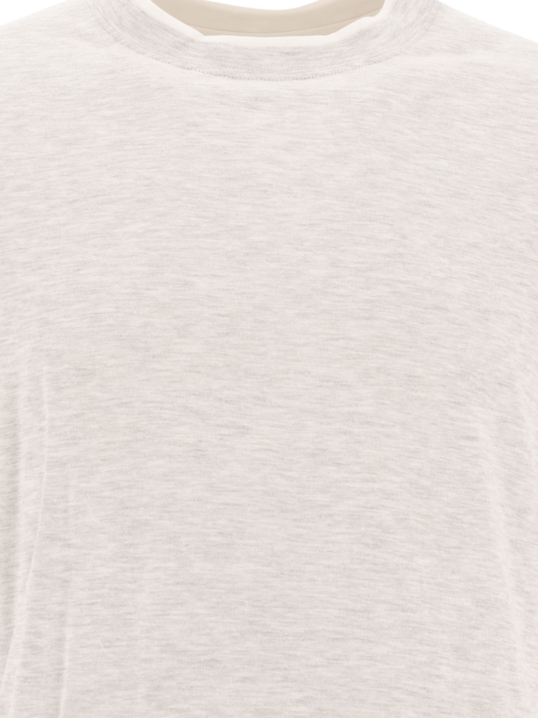 Brunello Cucinelli Crew-Neck T-Shirt In Linen And Cotton Jersey With Faux Layering T-shirts - Grey | 2befe3ea32fa5c98fc79f9afaf9d3f2b077827f4