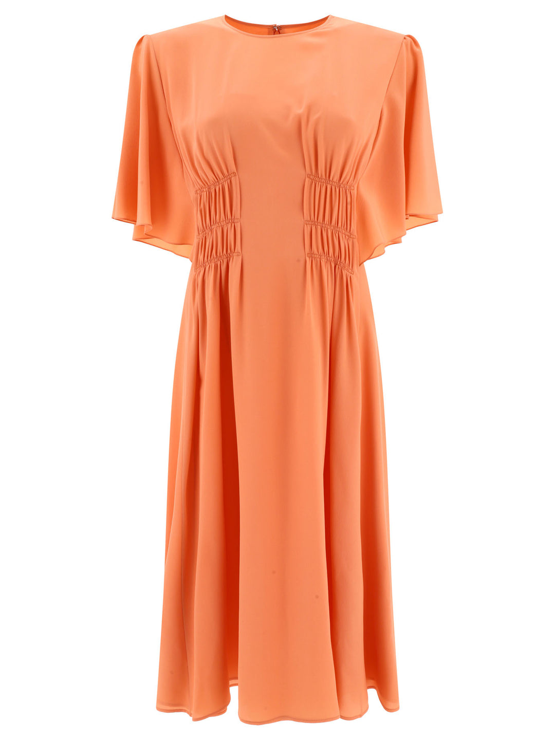 Chloé Draped Midi Dress Dresses - Orange | be6c85bb257090c4e81fe9f220d67edbaacc612a