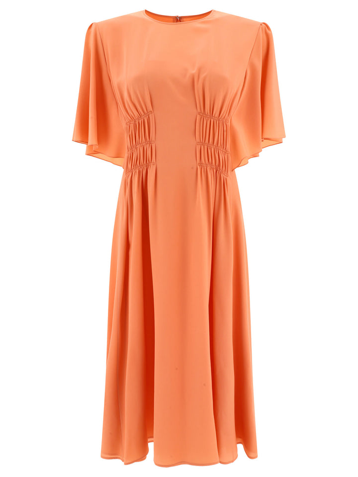 Chloé Draped Midi Dress Dresses - Orange | be6c85bb257090c4e81fe9f220d67edbaacc612a