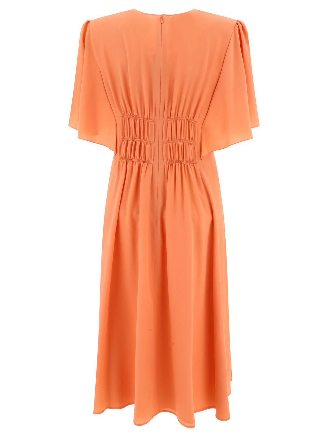 Chloé Draped Midi Dress Dresses - Orange | a829fa1bfe3e4b284b1cf222081f0f635316b1a8