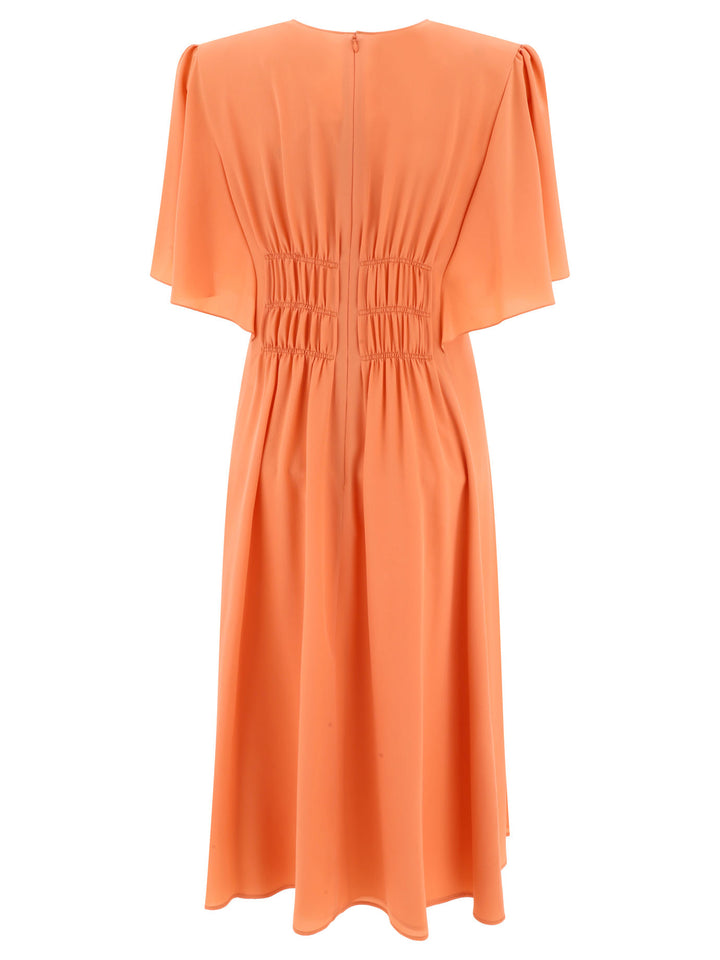 Chloé Draped Midi Dress Dresses - Orange | a829fa1bfe3e4b284b1cf222081f0f635316b1a8