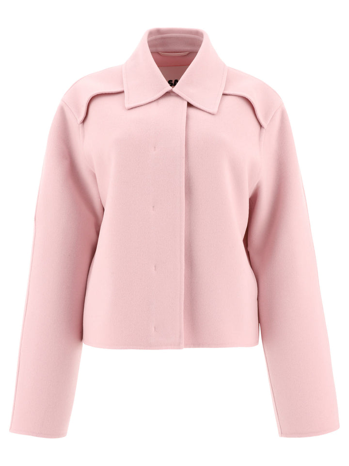 Jil Sander Viscose Overshirt Jacket Jackets and Coats - Pink | 2a5498b511f17952840e450c98ffb362d76d8426