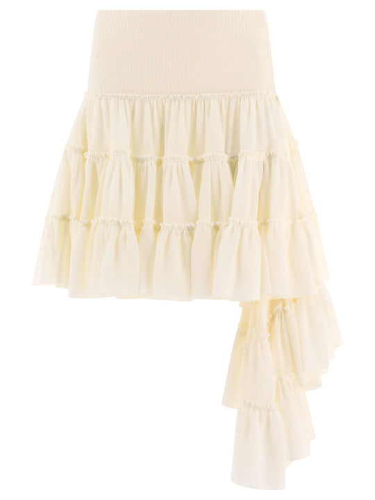 Ruffled Skirt Skirts White