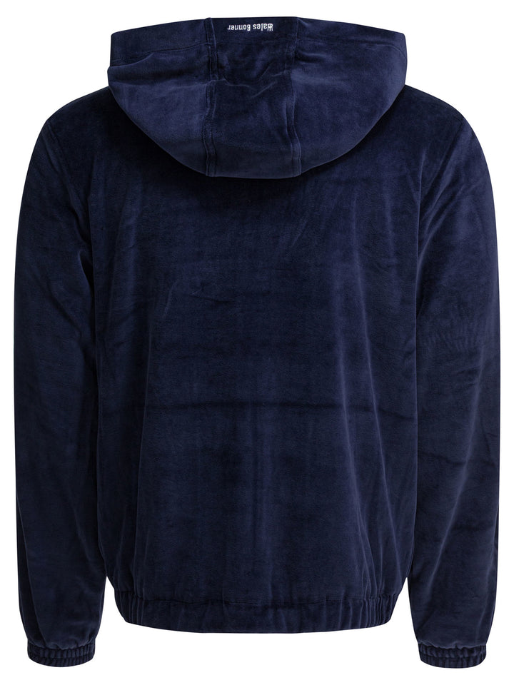 Adidas Originals Wales Bonner Velour Sweatshirts - Blue | 216a3d912ac4c598acdb278ded9ee3cff76e3672