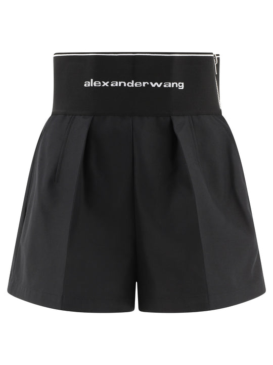 Safari Short With Exposed Zipper And Logo Elastic Shorts Black