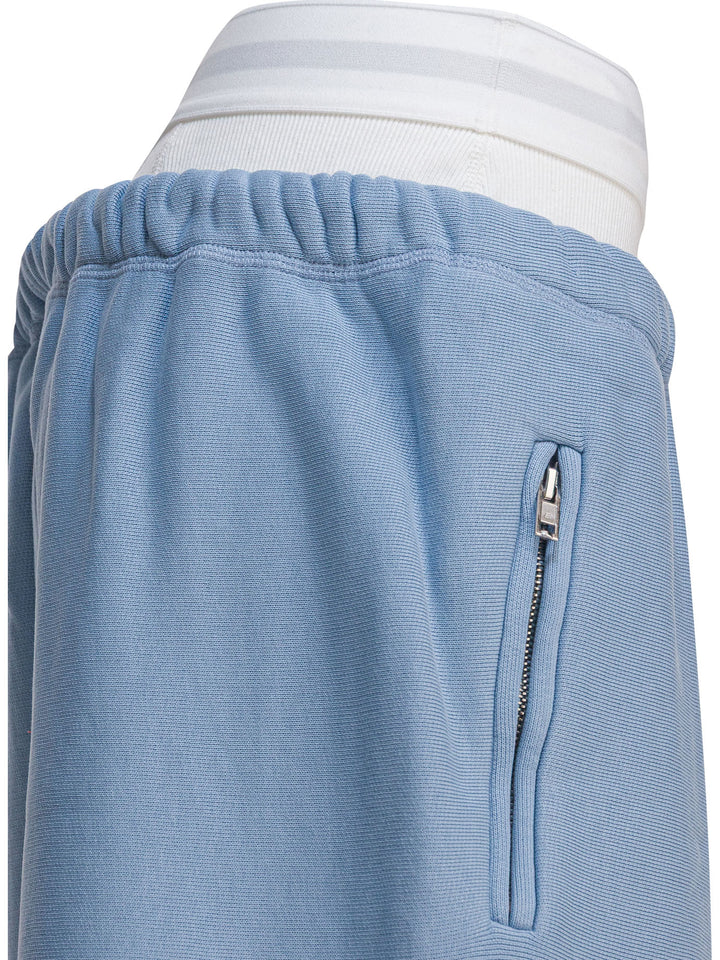 Alexander Wang Wide Leg Sweatpant W/ Logo Elastic Exposed Brief Trousers - Blue | bc9b8febc9fc90f2d6fc8e769230aa1fc28013d6