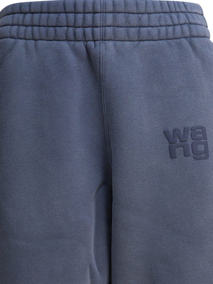 Alexander Wang Essential Terry Classic Sweatpant Puff Paint Logo Trousers - Blue | 09bbbd0886b218665d8892ce648130a988fdb26f