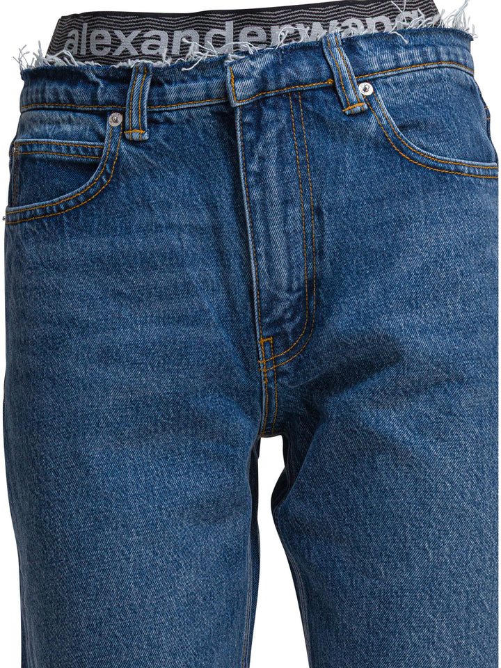 Alexander Wang Pre-Styled Ez Jean W/ Sporty Undie Jeans - Blue | 5cb26a24be6df91347f0d3267e9d1c0eadc2de31