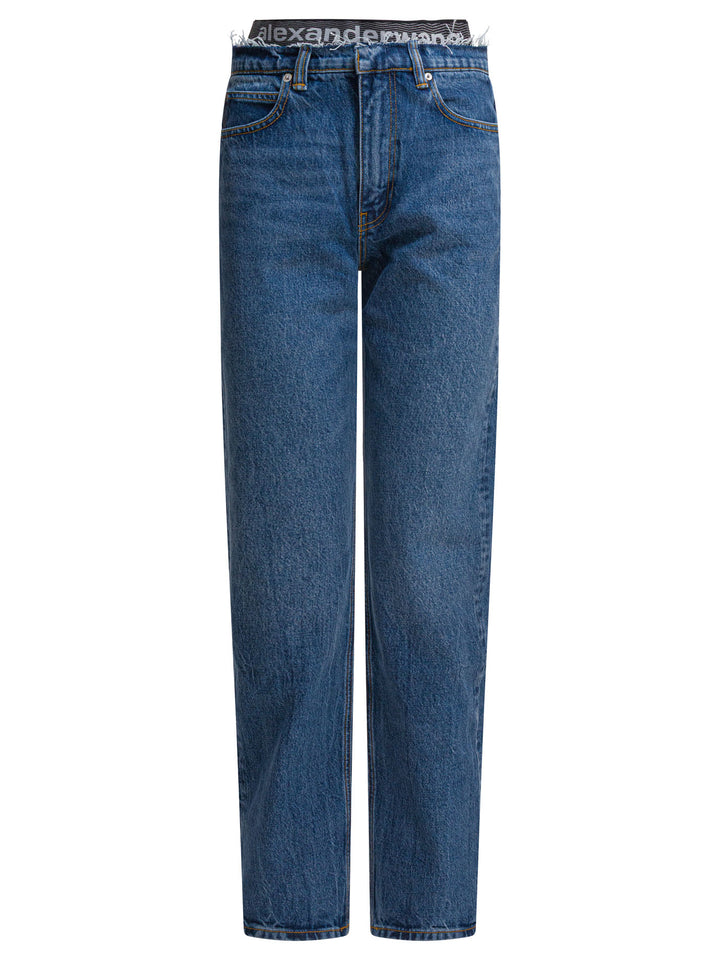 Alexander Wang Pre-Styled Ez Jean W/ Sporty Undie Jeans - Blue | 7c6d773f90a7aab50f1b00c5f4f9e6eac7cf55e8