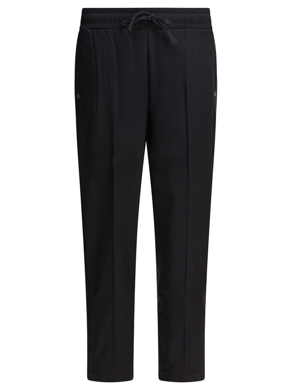 Pants With Elastic Waistband Trousers Black