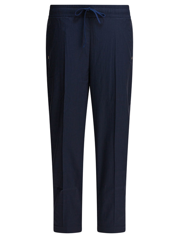 Pants With Elastic Waistband Trousers Blue