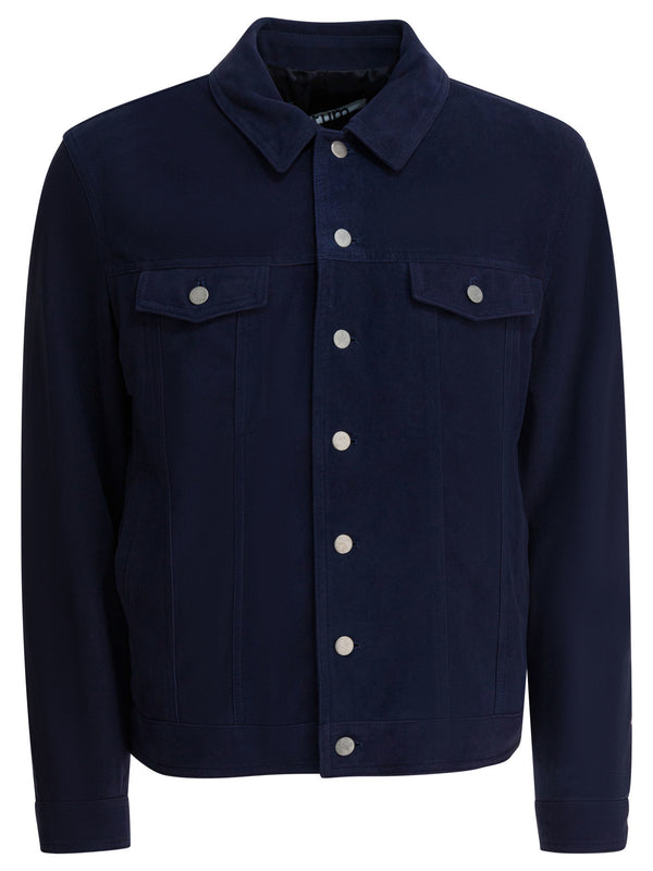 Suede Overshirt Jacket Jackets And Coats Blue