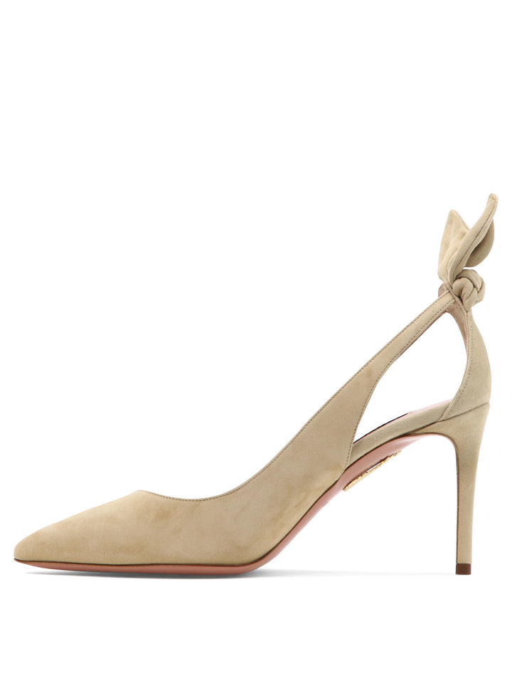 Aquazzura Bow Tie 85 Mm Heeled shoes - Beige | 7a57860ac0ec7314446f8b79a5227e63955c0d5d