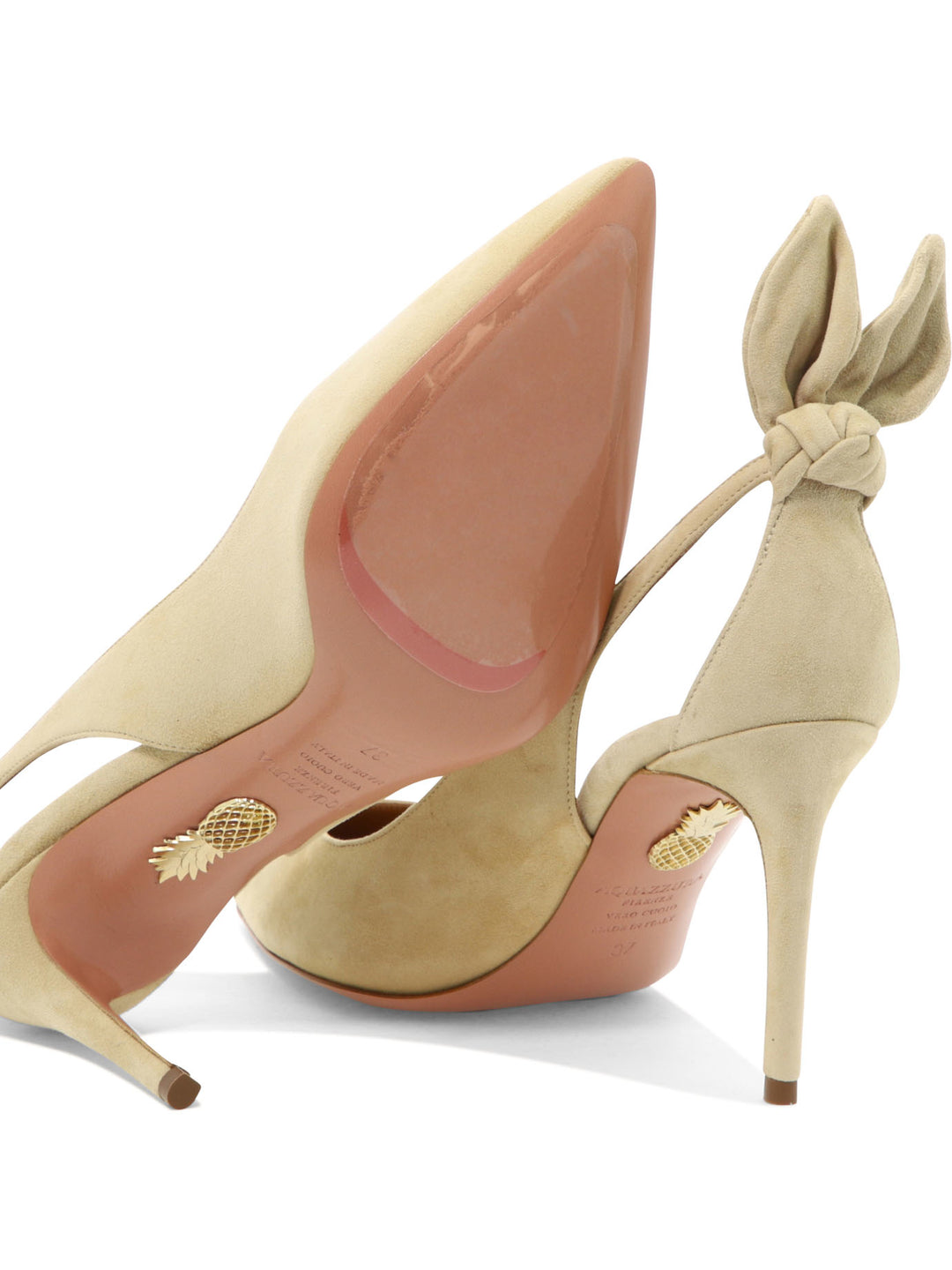 Aquazzura Bow Tie 85 Mm Heeled shoes - Beige | c28a36f86dc8dababf7ac2f4ffb65de0fbe60a8c
