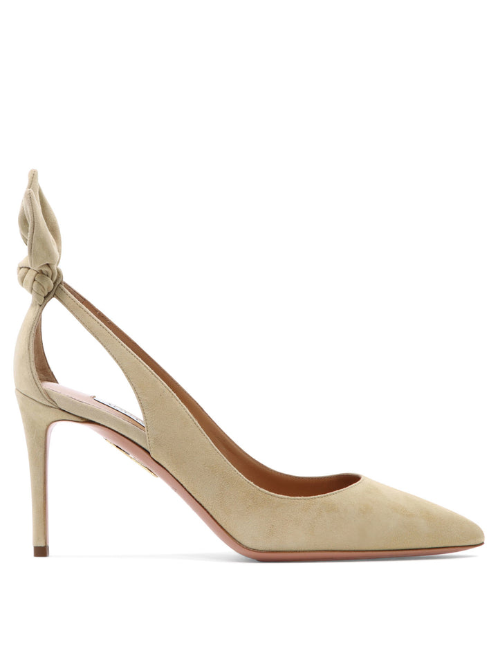Aquazzura Bow Tie 85 Mm Heeled shoes - Beige | 70a28f0f046fbe7205f2361ca1f5aa50bb8104f4