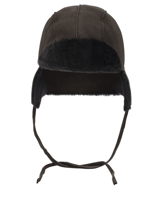 Mouton Merino Wool Beanie Hats Brown
