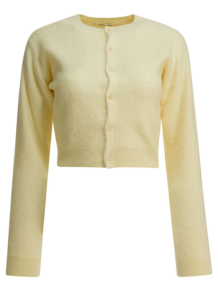 Auralee Alpaca Cardigan Knitwear - Yellow | ab3c87a80bbe653c69431b606738357ec4ec489c